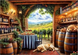 Puzzle de perros y vino 1000 piezas EDUCA