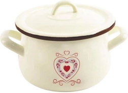 Olla esmaltada con tapa beige TONCA 16 cm, 2,3 l