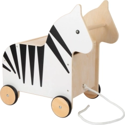 Caja de almacenamiento con ruedas para juguetes Zebra Wildlife de small foot