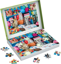 Puzzle EUROGRAPHICS Connecting Pieces Tejido de gatos 48 piezas