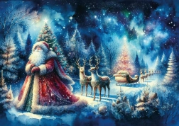 Puzzle Papá Noel bajo el Cielo del Norte 260 piezas