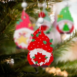 Set de adornos navideños de madera con duendes, 12 unidades