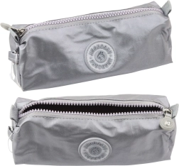 Estuche escolar con un compartimento gris