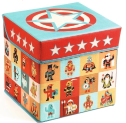 DJECO Caja para juguetes y asiento Stars