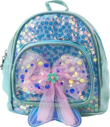 Mochila infantil azul con lazo brillante 20 cm 3,8 L