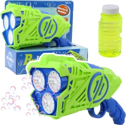 Pistola de burbujas de jabón con luces LED azul-verde
