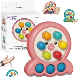 WOOPIE Juego de habilidad Aplasta al topo Pulpo Rosa 2 en 1