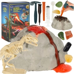 Set educativo – volcán con dinosaurio y experimento de lava