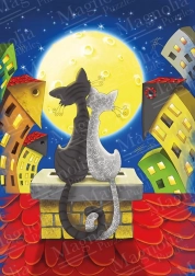 Puzzle de gatos en el tejado 1000 piezas