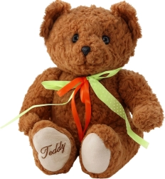 Osito de peluche con lazo 30 cm, marrón