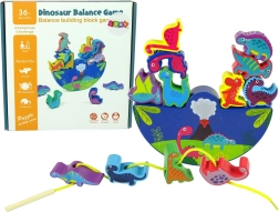 Juego de equilibrio de dinosaurios de madera para niños