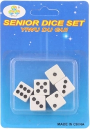 Set de dados de juego en blíster 1,5 cm (6 uds)