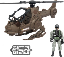 Helicóptero militar con piloto 23 cm