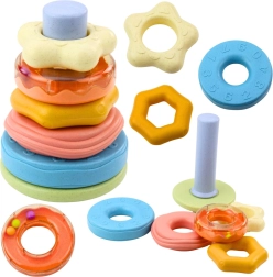 Torre sensorial con aros para niños pequeños