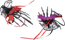 Pinza de pelo de carnaval mano esquelética – set