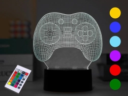 Lámpara nocturna LED con mando de juego, varios colores