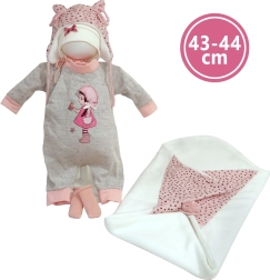 Conjunto para muñeca NEW BORN 43–44 cm – juego de 4 piezas con manta