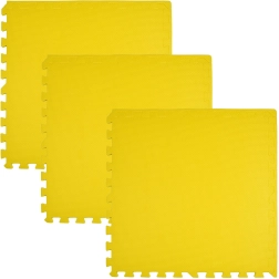 Alfombra de espuma HUMBI 180 × 60 cm – grandes rompecabezas de espuma impermeables, 3 piezas, amarillo