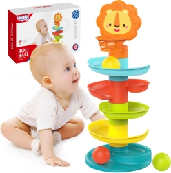 Torre espiral de colores para niños con pelotas de WOOPIE