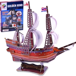 Rompecabezas 3D loď Golden Hind, 108 piezas