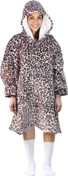 Manta sudadera cálida con capucha COZY NOXXIEZ con estampado de leopardo
