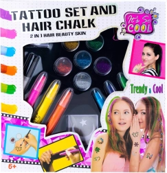 Set de tatuajes y coloración de cabello para niños