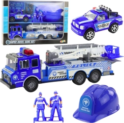 Gran set de policía para niños con coche, todoterreno, figuras y casco
