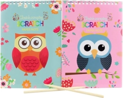 Cuaderno para raspar con motivo de buhita, 14 × 20 cm