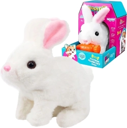 Conejito de peluche interactivo Woopie con zanahoria blanco