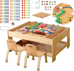 Mesa educativa de madera Masterkidz con accesorios STEM Wall