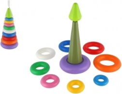 Pirámide apilable multicolor con anillos