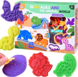 Set de plastilina con moldes de dinosaurios