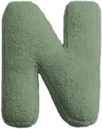 Mealini letra de peluche N verde - 1 pieza