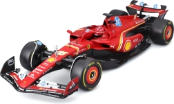 Modelo F1 Bburago Ferrari SF-24 1:18 Charles Leclerc con figura y vitrina