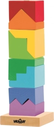 Torre de madera de colores para apilar