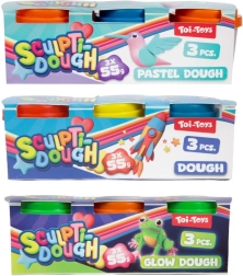 Plastilina 3×55 g en vasitos, 3 tipos, a partir de 12 meses
