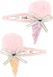 Horquillas para el pelo rosas con helado