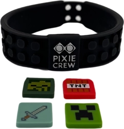 Pulsera ajustable PIXIE CREW & MINECRAFT negra