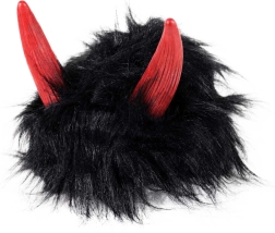 Peluca de diablo negra con cuernos