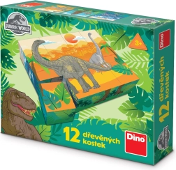 Cubos de madera con licencia Jurassic World – 12 cubos