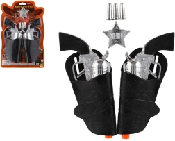 Set de vaquero con dos pistolas de plástico y funda