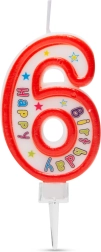 Vela para tarta con forma del número 6