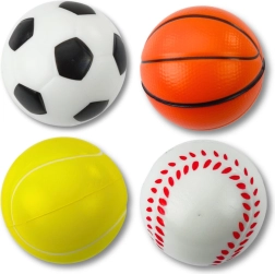 Set de pelotas deportivas de espuma de 6 cm: fútbol, baloncesto, tenis, béisbol (4 uds.)