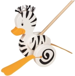 Goki patito de empuje con palo Zebro