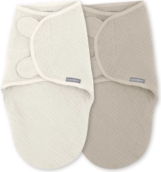 Arrullos de muselina SwaddleMe™ Ulitka 1 TOG para bebés de 0 a 3 meses, Cream/Cashew, 2 unidades
