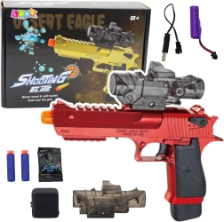 Pistola eléctrica infantil de bolitas de gel y dardos de espuma – roja