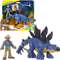 Imaginext Jurassic World Stegosaurus y Dr. Grant – set de figuras de acción