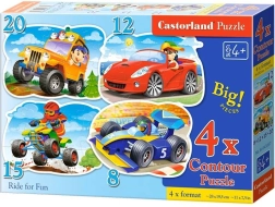 Puzle 4 en 1 Ride for Fun – medios de transporte 8, 12, 15 y 20 piezas