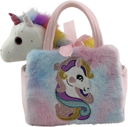 Bolso de peluche con unicornio y estrellita