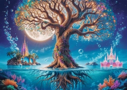 Puzzle TREFL Premium Plus Hora del té: Árbol mágico (500 piezas)